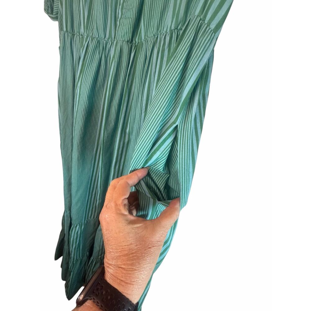 Mersea Blue and Green Striped Dress - Size L/XL - Picture 5 of 12